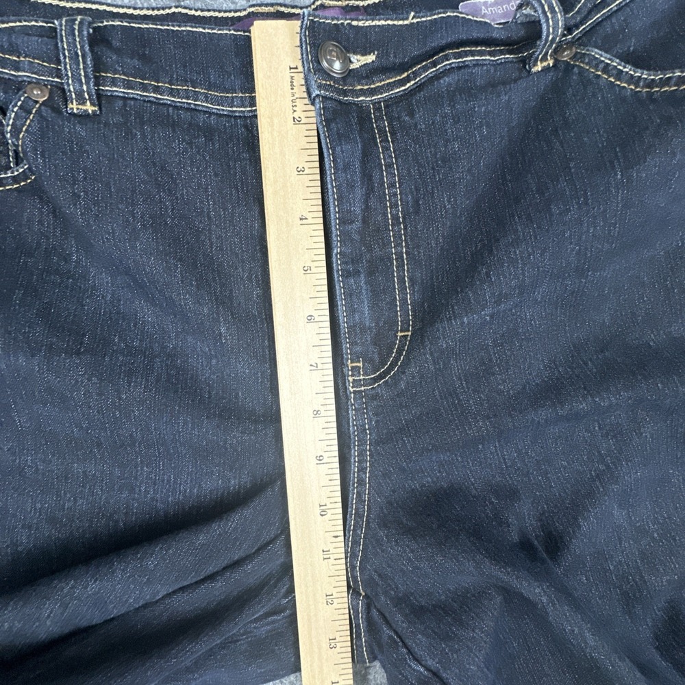 Gloria Vanderbilt Amanda Straight Leg Womens Size 16W Dark Wash Blue Denim Jeans - Picture 7 of 16